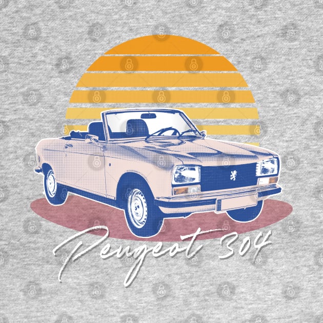 Peugeot 304 Cabriolet Vintage Sunset Design by DankFutura